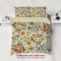 Juego De Cama Retro Con Patrón Floral 3 Piezas Adecuado Para Dormitorio De Mujer Queen King Twin Cama Funda De Edredón Y 2 Fundas De Cojín Material Poliéster 100% - details 1