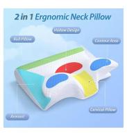 Memory Foam Cervical Pillow, 2 in 1 Ergonomic Contour Orthopedic Pillow, Neck Pain Relief, Contour Support Pillow, Neck Pillow, 1 Pack - details 1