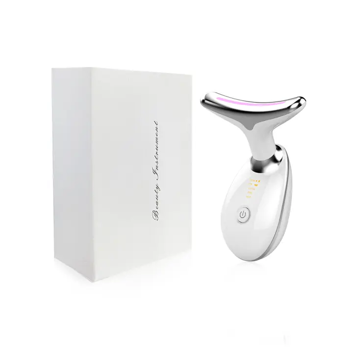 Masajeador De Lifting Facial Y Cuello EMS Con Luz Roja LED Teoría De Photon Antiarrugas Rejuvenecimiento De La Piel Ajuste De Doble Mentón - 1
