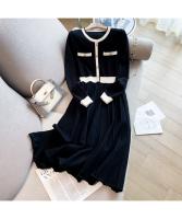 Vestido De Punto Largo Con Cuello Redondo Y Bolsillos Estilizado Alto A-line Para Mujer Vestido De Suéter De Otoño E Invierno Nuevo 2024 - details 9