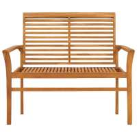 vidaXL Banco de jardín madera maciza de teca 112 cm - details 1
