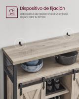 Armario de cocina, elegancia rústica para tus festines, diseño en madera marrón con puertas de correderas y paneles de malla, versátil y funcional, ¡descubre la calidez en cada rincón! - details 3