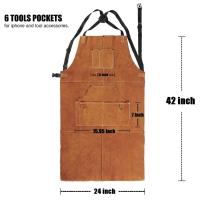 Delantal de Soldador With 6 Bolsitos en Tela de Acero Anti-Calor Ignífugo - Ajustable de M a XXXL - details 1