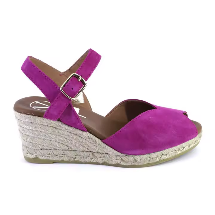 VIGUERA 2008VITELO Alpargatas de cuña cañamo esparto yute de mujer fucsia 523 - 1