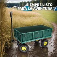Carro de Mano Plegable XXL - Carro Jardín con Lona Extraíble, Carretilla de Carga con Ruedas, Carrito Transporte Playa, Carrito Playa o Jardin, Carretilla Plegable - Verde - details 0