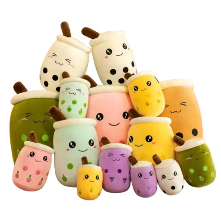 Almohada De Té De Burbuja Gigante 22-70cm Peluche Squishy Con Boba Bebida De Frutas Y Helado Decoración Para Dormitorio Regalo - 1