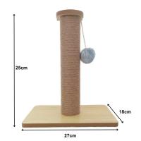 Cature, Poste Rascador para Gatos con Base de Madera y Bola de Juguete, Beige, 27*18*25CM - details 4