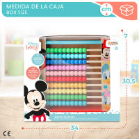 WOOMAX - Ábaco de madera Disney Baby 30 cm, juguete educativo con cuentas de colores, Mickey, Minnie, Donald, Daisy, Pluto, ábacos infantiles, juego preescolar, juguetes para bebés 12 meses - details 5