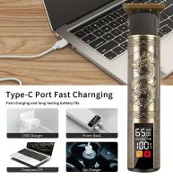 Cortadora De Pelo Eléctrica T9 Peine Dragon Grabado Pantalla Grande USB Carga Rápida 0.5-10mm Para Cabeza Barba Y Cuerpo - details 3