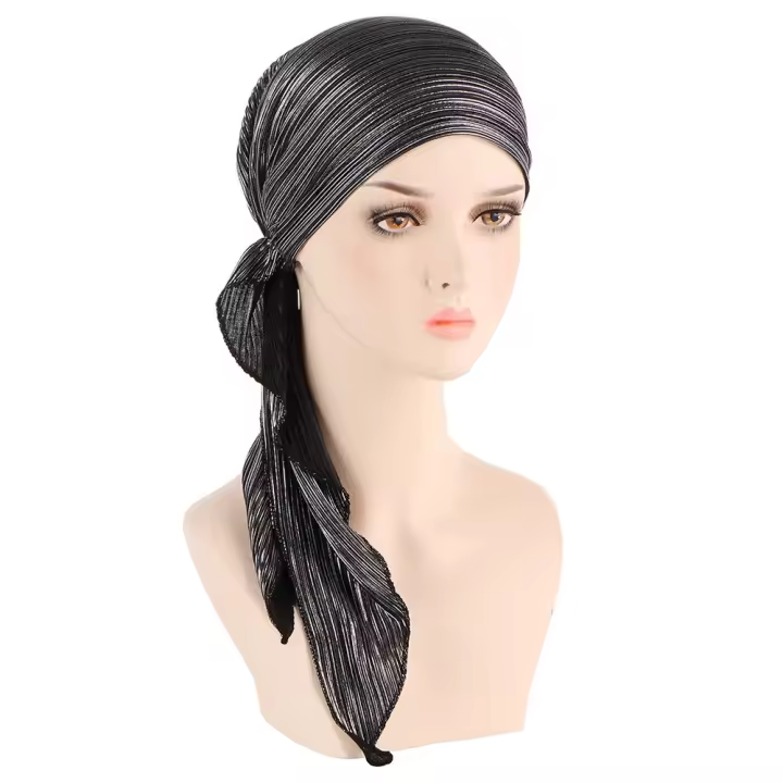 Gorro De Quimioterapia Para Mujer Pre-Apellado Pañuelo De Hijab Protector Contra La Pérdida De Cabello Turban De Cabeza Unisex - 1