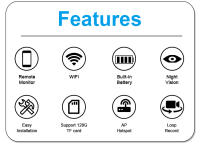 Cámara Wifi Mini Cámara Micro HD Video Vigilancia Doméstica Con Visión Nocturna IR Monitoreo Inalámbrico Para Seguridad Del Hogar - details 1