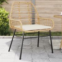 vidaXL Sillones de jardín con cojines 2 uds ratán sintético en color Negro/Marrón | acolchados duraderos para sofás de jardín terraza exterior - details 1