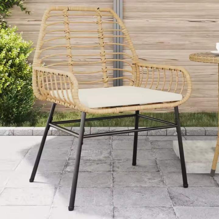vidaXL Sillones de jardín con cojines 2 uds ratán sintético en color Negro/Marrón | acolchados duraderos para sofás de jardín terraza exterior - 1