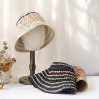 Sombrero De Paja Para Mujer 2024 Con Patrón Arcoíris Protección UV Sombrilla De Playa Sombrero De Verano Casual Unisex - details 4