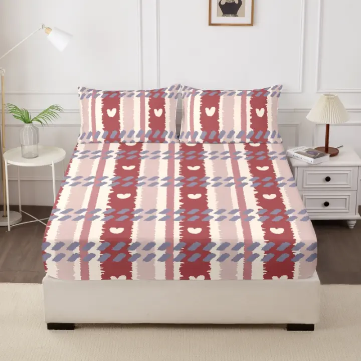 Set De Sábanas Y Fundas Para Almohadas Tamaño Reina Tema Del Amor Impresión En Brillo Material Suave Para Todas Las Estaciones - 1