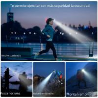Linterna Frontal LED Potente USB Recargable XHP70/90 Con Zoom Impermeable Para Caza Y Camping Luz De Exterior Ajustable - details 11