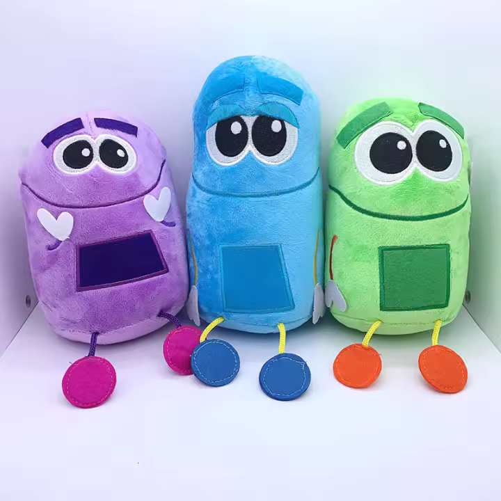 3pcs Juguetes De Peluche Storybots 21cm Dibujos Animados Canciones En Inglés Suaves Educativos Para Niños Regalo Azul Verde Morado - 1
