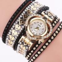 Reloj De Mujer De Lujo Retro Con Diamantes Y Correa Larga De Piel Corazón De Melocotón Reloj De Cuarzo Con Dial De Vidrio Resistente Al Agua - details 2