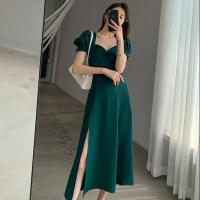 Vestido Elegante De Mujer Con Apliques Y Abertura En V Escote V-Pecho Manga Corta Cintura Alta Ajustado Vestidos De Noche Para Fiesta - details 6