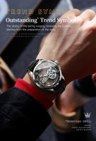 Reloj De Pulsera Automático Para Hombre OLEVS Lujo Diseño De Esqueleto Resistente Al Agua Con Correa De Cuero Adecuado Para Negocios - details 14