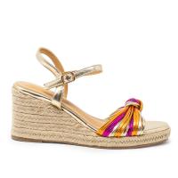 D'ANGELA DXF26158 Sandalias plataforma mujer 32651 24V SANDALIA NUDO CUÑA YUTE METAL COMBI ORO - details 3