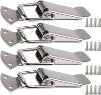 Allecto - RVS Spanningsluiting - 4 stuks - Veerbelast - Zilver - Gereedschapskist - Kist clamp dop lock - Tuimelvergrendeling - Roestvrijstalen lade - Geschikt voor kast - details 0