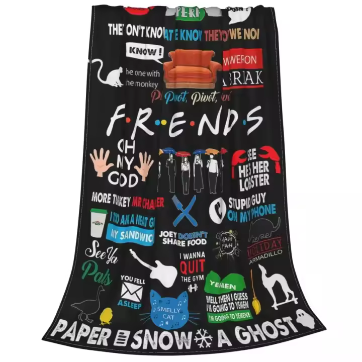 Manta De Franela Con Colección De La Serie De TV Friends Ropa De Cama Colcha De Oficina Perk Central Portátil Ligera Para Adultos Estilo Moderno - 1