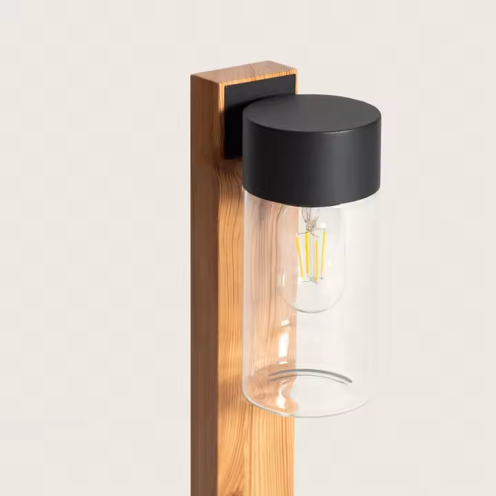 Ledkia Baliza Exterior Superficie Pie 50cm Acero Inoxidable y Cristal Isoba Negro - 1