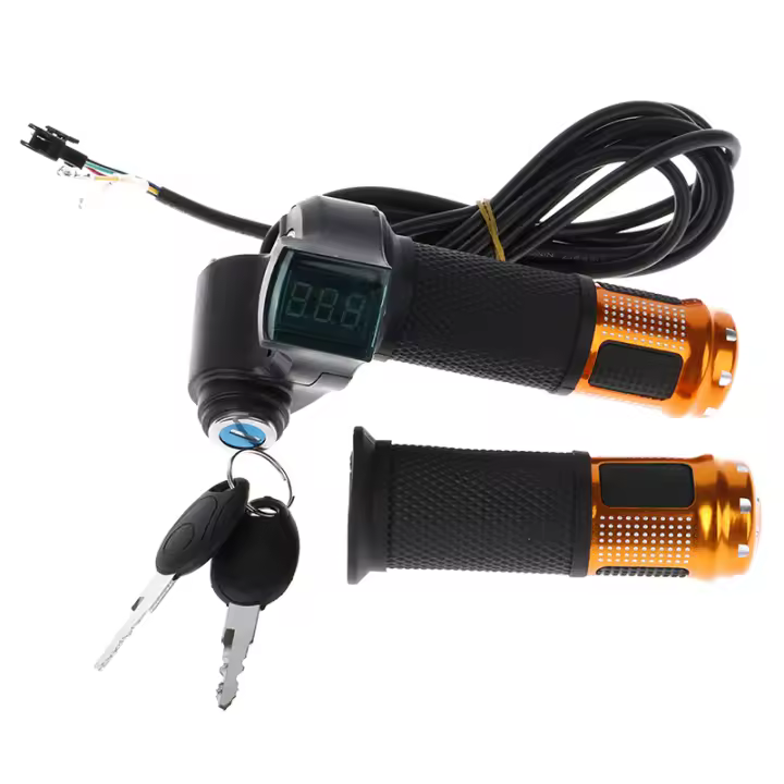 2pcs/1par De Acelerador Eléctrico Universal Para Bicicleta Eléctrica Con Pantalla LCD Indicador Para Motocicleta Eléctrica Y Bicicleta 12-99V Piezas De Bicicleta - 1