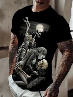 Camiseta De Motociclista 2024 Para Hombres Estilo Vintage Con Impresión 3D Corta Cuello Redondo Oversize Moda De Calle Tejido Poliéster - details 13