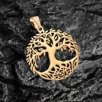 Collar De Moda De Acero Inoxidable Árbol De La Vida Colgante Retro Amuleto De Suerte Para Hombres Y Mujeres Joyería Clásica - details 0