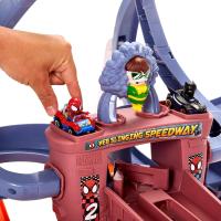 Hot Wheels  pista Telaraña de Spider-Man de RacerVerse, con dos pilotos, +4 años (Mattel HPL34) - details 3