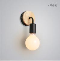 Lámpara De Pared De Madera Vintage E27 Iluminación Interior Para Dormitorio Sala De Estar Escalera Decorativa Fuente De Luz LED - details 5
