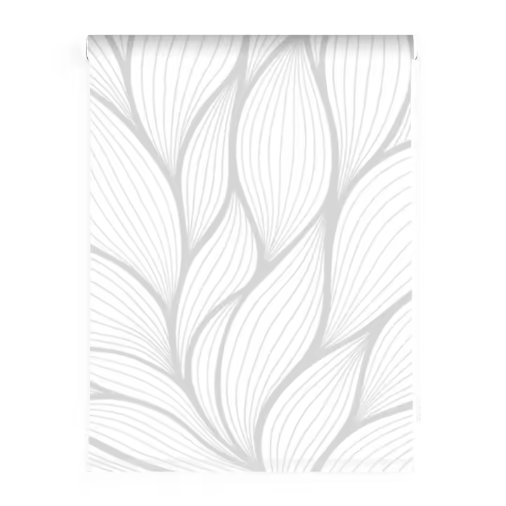 Estores Iroa- Estores Iroa Estor Enrollable Translúcido Decorativo Estampado 102 Blanco y Gris – Diseño de Hojas Modernas, Estilo Minimalista, Hecho a Mano en España, Instalación Fácil, Alta Calidad - 1