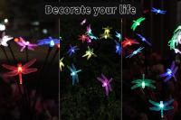 Luces Solares De Libélula Para Jardín 6LED Impermeables Con Palito Para Decoración De Camino Patio Exterior Arte Deco - details 5