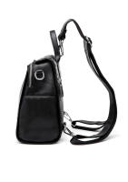 Mochila De Cuero Genuino Para Mujer Lujo Con Hebilla Multifuncional Bolso De Hombro Retro Para Viaje Y Escuela Moda Para Niña Adolescente Negro - details 9
