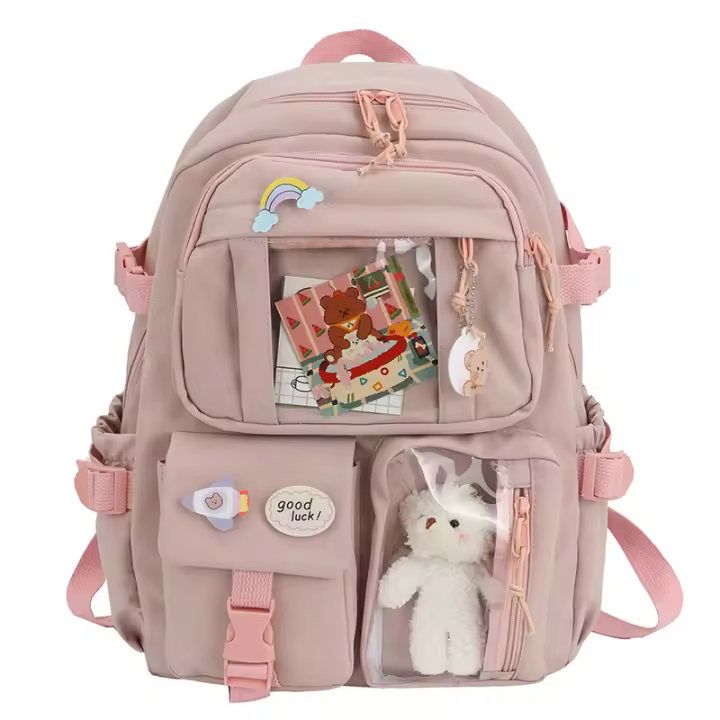Mochila Kawaii para Mujeres Impermeable de Nylon con Asa Arcuada y Various Bolsillos Mochila Escolar para Estudiantes Chica Laptop Book Pack - 1