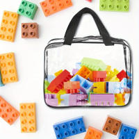 Bolsa De Almacenamiento Transparente Grande De PVC Para Viajes Reutilizable Organizador Impermeable Para Bloques De Construcción Rompecabezas Libros Productos De Higiene Personal - details 2
