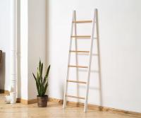 Toallero y Columna de Pie Blanco Mate-Natural 48*159cm Escalera de madera decorativa para colchas de estilo rústico de 6 pies para exhibición, escalera de colcha rústica decorativa pintada - details 2