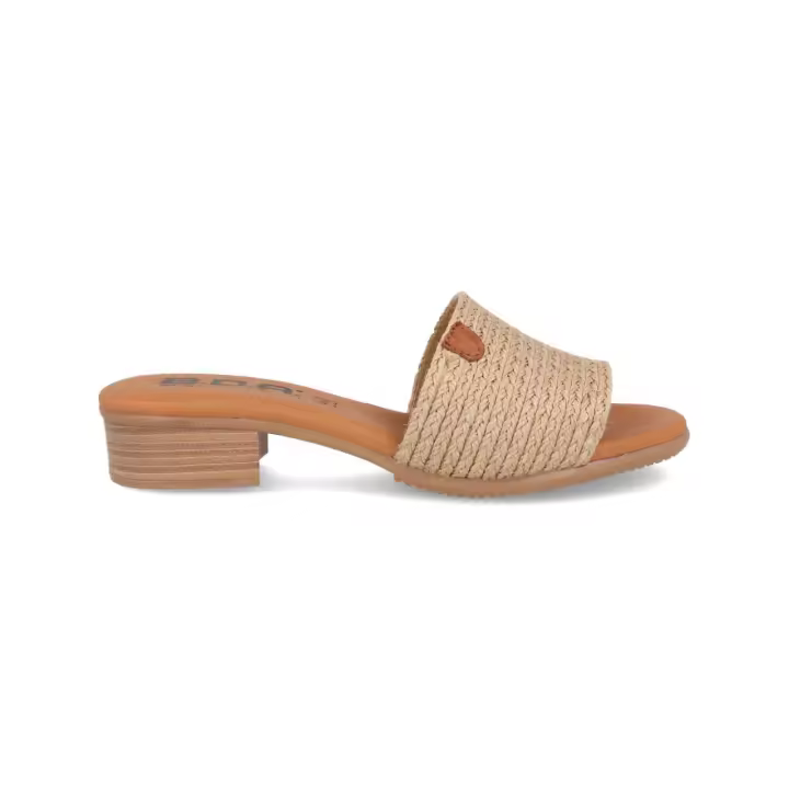 9050 - BDA SANDALIAS DE TACÓN  COLORES : BEIGE  TALLAS : 35 AL 41  CORTE EXTERIOR : TEXTIL  FORRO INTERIOR : PIEL  PLANTILLA : PIEL / GEL    ALTURA TACÓN / CUÑA : 3 CM.  PISO : SINTÉTICO - 1
