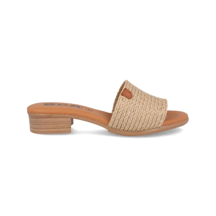 9050 - BDA SANDALIAS DE TACÓN  COLORES : BEIGE  TALLAS : 35 AL 41  CORTE EXTERIOR : TEXTIL  FORRO INTERIOR : PIEL  PLANTILLA : PIEL / GEL    ALTURA TACÓN / CUÑA : 3 CM.  PISO : SINTÉTICO - 1