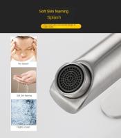 Grifo De Baño Negro Pulido Níquel Monohandle Para Lavabo Vanidad Mezclador De Basin Torneira Gourmet De Cozinha Instalación Montada En Pared Material De Acero Inoxidable - details 8