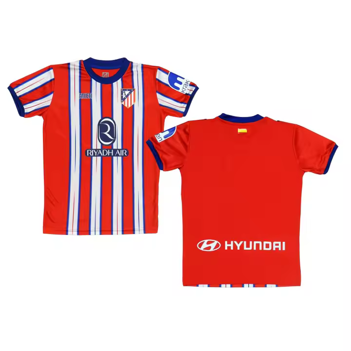 Camiseta Adulto Atlético de Madrid Temporada 24/25 Réplica Oficial - Julián Álvarez, Griezmann, Sin Dorsal - Primera Equipación - 1