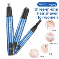 Afeitadora Eléctrica Recargable Para Pelo De La Nariz Y Cejas Con Pantalla 3 En 1 Material ABS Aluminio Para Hombres Y Mujeres - details 3