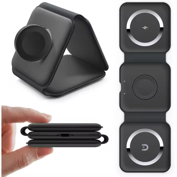 Cargador inalámbrico 3 en 1, Ajustable para iWatch Airpods Pro,iPhone y Samsung - 1