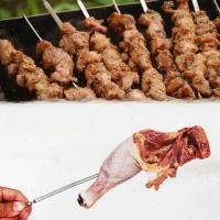 6Pcs Palillos De Barbacoa De Acero Inoxidable 50cm Anchos Para Barbacoa Herramientas De Camping Al Aire Libre Utensilios De Cocina Accesorios Para Picnics - details 2