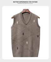 Suéter De Casual Para Hombre Chaqueta Sin Mangas Gruesa Para Otoño E Invierno Suéter De Lana Técnica Estilo Inteligente Con Patrón Geométrico - details 12