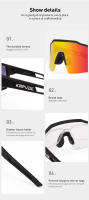Gafas De Ciclismo Kapvoe Para Hombres Y Mujeres UV400 Lentes De Polímero Negro TR-90 Gafas De Sol Para Montar Bicicleta Camping Y Senderismo - details 9