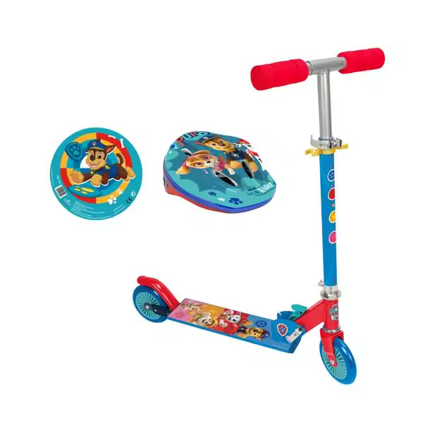 PACK EXCLUSIVO Patinete infantil de 2 Ruedas con diseños exclusivos de BLUEY, PAW PATROL con cacso y pelota. Seguridad según normativa CE. +3 años - 1