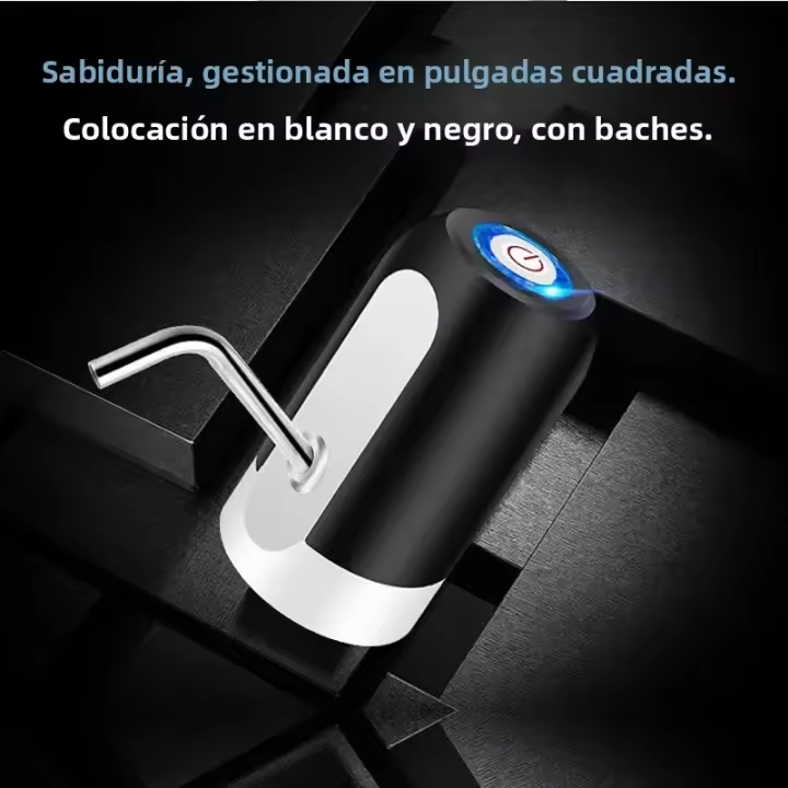 Bomba De Agua Automática Para Botella 1pc Carga USB Negro/Blanco Con Botón De Encendido Y Apagado Dispensador De Agua Manual Plástico - 1